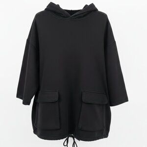 Pan New's Wear Black Ultra Oversized Boxy Fit  Heavyweight Hoodie Sweater